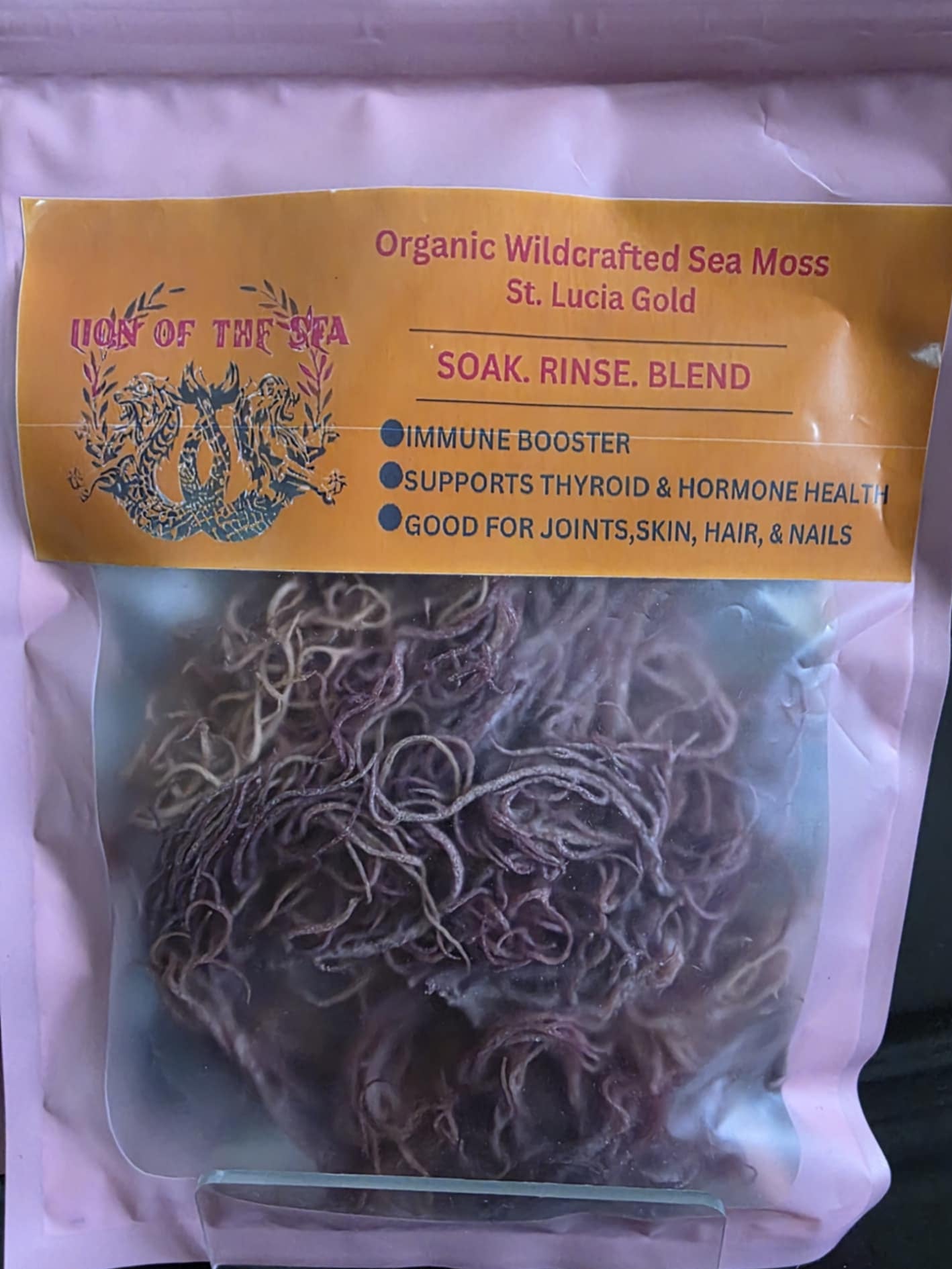 Raw Wildcrafed Sea Moss - St. Lucia - PURPLE 1 OZ