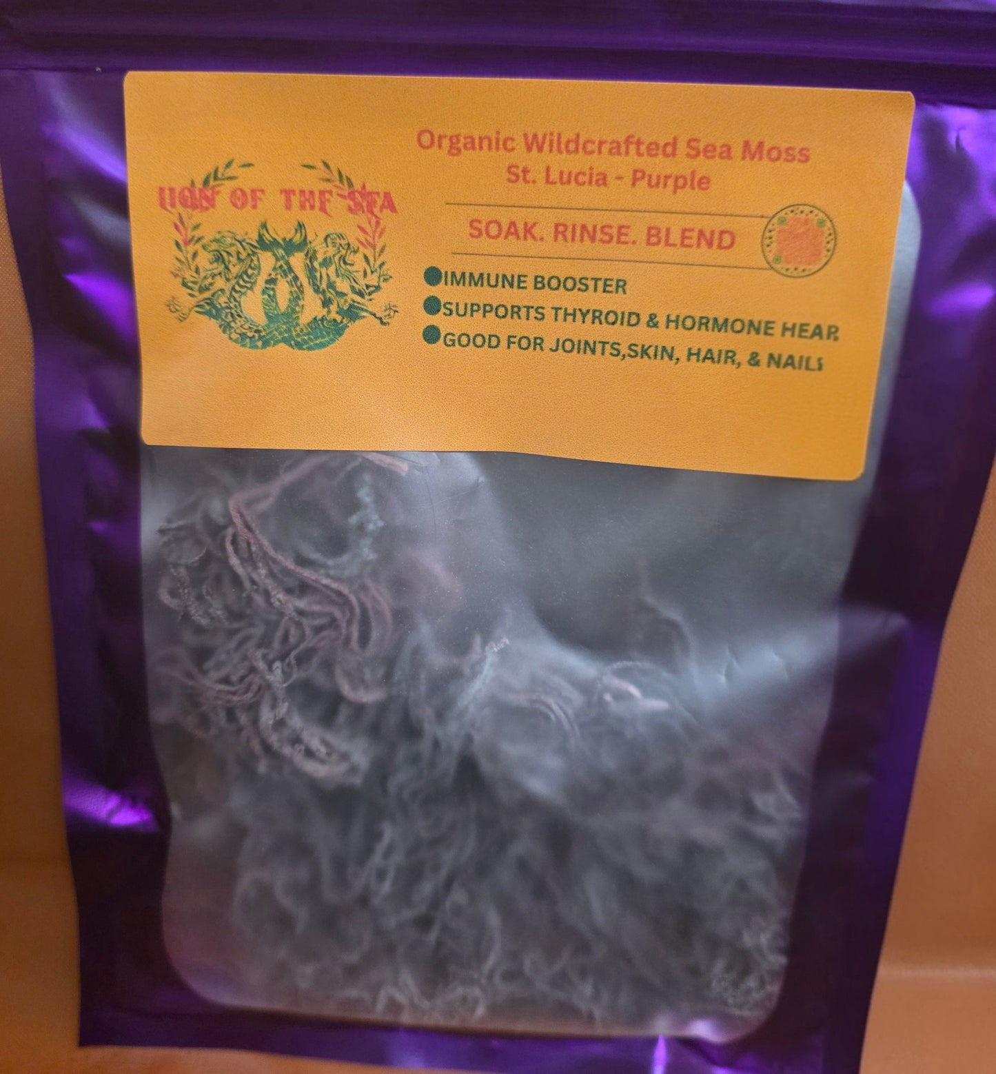 Raw Wildcrafed Sea Moss - St. Lucia - PURPLE 1 OZ
